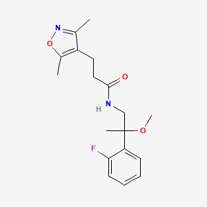 3-(3,5-dimethylisoxazol-4-yl)-N-(2-(2-fluorophenyl)-2-methoxypropyl)propanamide