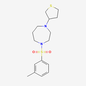 molecular formula C16H24N2O2S2 B3018564 1-(四氢噻吩-3-基)-4-(间甲苯磺酰基)-1,4-二氮杂环戊烷 CAS No. 2310097-17-5