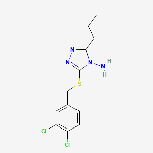 molecular formula C12H14Cl2N4S B3018567 5-[(3,4-Dichlorophenyl)methylthio]-3-propyl-1,2,4-triazole-4-ylamine CAS No. 691397-82-7