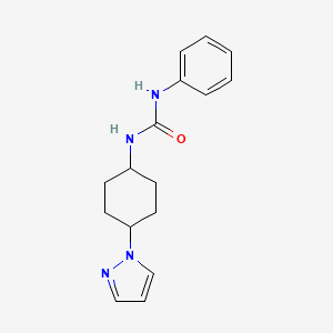 molecular formula C16H20N4O B3018570 1-phenyl-3-[4-(1H-pyrazol-1-yl)cyclohexyl]urea CAS No. 2097891-64-8