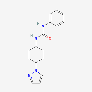 molecular formula C16H20N4O B3018570 1-苯基-3-[4-(1H-吡唑-1-基)环己基]脲 CAS No. 2097891-64-8