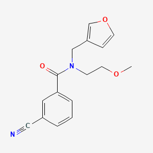 molecular formula C16H16N2O3 B3018572 3-cyano-N-(furan-3-ylmethyl)-N-(2-methoxyethyl)benzamide CAS No. 1421483-54-6