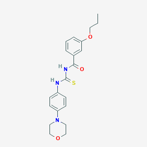 molecular formula C21H25N3O3S B301858 N-{[4-(morpholin-4-yl)phenyl]carbamothioyl}-3-propoxybenzamide 