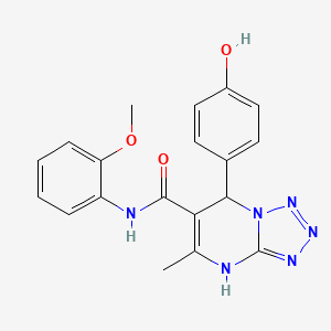 molecular formula C19H18N6O3 B3018583 7-(4-羟基苯基)-N-(2-甲氧基苯基)-5-甲基-4,7-二氢四唑并[1,5-a]嘧啶-6-甲酰胺 CAS No. 540503-12-6