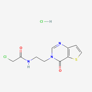 molecular formula C10H11Cl2N3O2S B3018587 2-Chloro-N-[2-(4-oxothieno[3,2-d]pyrimidin-3-yl)ethyl]acetamide;hydrochloride CAS No. 2411242-09-4