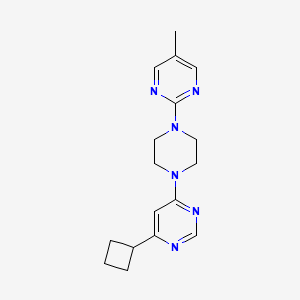 molecular formula C17H22N6 B3018593 2-[4-(6-Cyclobutylpyrimidin-4-yl)piperazin-1-yl]-5-methylpyrimidine CAS No. 2380067-35-4