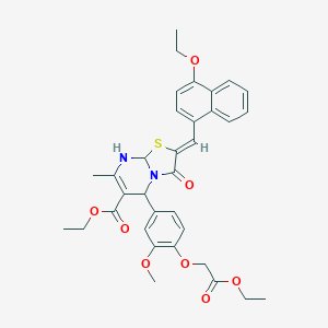 molecular formula C34H36N2O8S B301860 ethyl 2-[(4-ethoxy-1-naphthyl)methylene]-5-[4-(2-ethoxy-2-oxoethoxy)-3-methoxyphenyl]-7-methyl-3-oxo-2,3,8,8a-tetrahydro-5H-[1,3]thiazolo[3,2-a]pyrimidine-6-carboxylate 