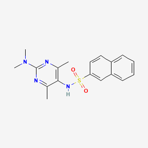 molecular formula C18H20N4O2S B3018605 N-[2-(二甲氨基)-4,6-二甲基嘧啶-5-基]萘-2-磺酰胺 CAS No. 1448037-58-8