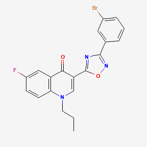 molecular formula C20H15BrFN3O2 B3018608 3-(3-(3-bromophenyl)-1,2,4-oxadiazol-5-yl)-6-fluoro-1-propylquinolin-4(1H)-one CAS No. 1251594-05-4