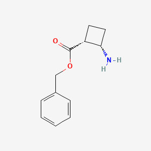 molecular formula C12H15NO2 B3018610 benzyl (1R,2S)-2-aminocyclobutane-1-carboxylate hydrochloride CAS No. 1813577-27-3