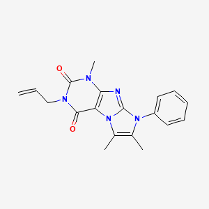 molecular formula C19H19N5O2 B3018611 3-烯丙基-1,6,7-三甲基-8-苯基-1H-咪唑并[2,1-f]嘌呤-2,4(3H,8H)-二酮 CAS No. 877644-46-7