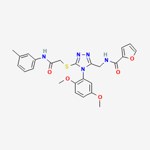 molecular formula C25H25N5O5S B3018614 N-[[4-(2,5-dimethoxyphenyl)-5-[2-(3-methylanilino)-2-oxoethyl]sulfanyl-1,2,4-triazol-3-yl]methyl]furan-2-carboxamide CAS No. 309969-70-8