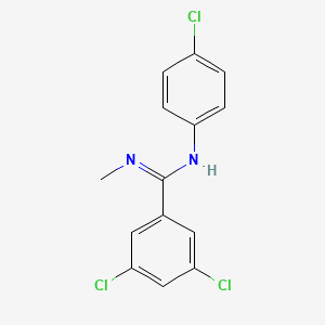 molecular formula C14H11Cl3N2 B3018615 3,5-dichloro-N-(4-chlorophenyl)-N'-methylbenzenecarboximidamide CAS No. 339010-08-1