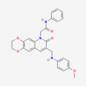 2-[8-{[(4-methoxyphenyl)amino]methyl}-7-oxo-2,3-dihydro[1,4]dioxino[2,3-g]quinolin-6(7H)-yl]-N-phenylacetamide