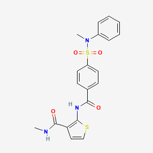 molecular formula C20H19N3O4S2 B3018620 N-methyl-2-(4-(N-methyl-N-phenylsulfamoyl)benzamido)thiophene-3-carboxamide CAS No. 864974-72-1