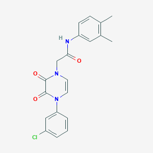 molecular formula C20H18ClN3O3 B3018623 2-[4-(3-chlorophenyl)-2,3-dioxopyrazin-1-yl]-N-(3,4-dimethylphenyl)acetamide CAS No. 895651-13-5