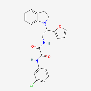 molecular formula C22H20ClN3O3 B3018627 N1-(3-chlorophenyl)-N2-(2-(furan-2-yl)-2-(indolin-1-yl)ethyl)oxalamide CAS No. 898416-40-5