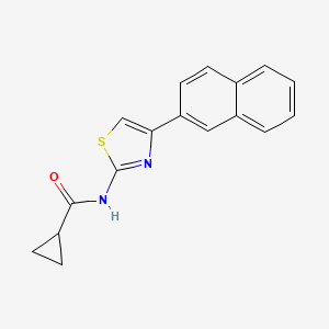 molecular formula C17H14N2OS B3018628 N-[4-(naphthalen-2-yl)-1,3-thiazol-2-yl]cyclopropanecarboxamide CAS No. 308292-71-9