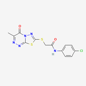 molecular formula C13H10ClN5O2S2 B3018633 N-(4-chlorophenyl)-2-[(3-methyl-4-oxo-[1,3,4]thiadiazolo[2,3-c][1,2,4]triazin-7-yl)sulfanyl]acetamide CAS No. 869073-87-0