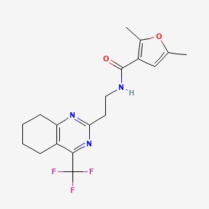 2,5-Dimethyl-N-[2-[4-(trifluoromethyl)-5,6,7,8-tetrahydroquinazolin-2-yl]ethyl]furan-3-carboxamide