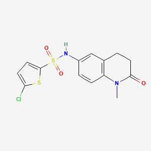 molecular formula C14H13ClN2O3S2 B3018638 5-chloro-N-(1-methyl-2-oxo-1,2,3,4-tetrahydroquinolin-6-yl)thiophene-2-sulfonamide CAS No. 921915-72-2