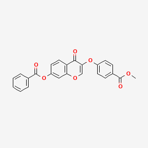 molecular formula C24H16O7 B3018642 4-((7-(苯甲酰氧基)-4-氧代-4H-色满-3-基)氧基)苯甲酸甲酯 CAS No. 637752-66-0