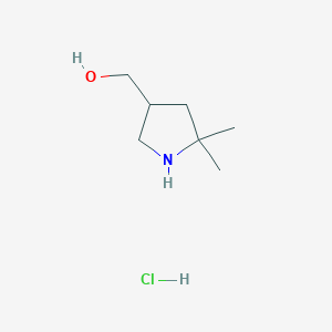 molecular formula C7H16ClNO B3018647 (5,5-Dimethylpyrrolidin-3-yl)methanol hydrochloride CAS No. 1823941-73-6
