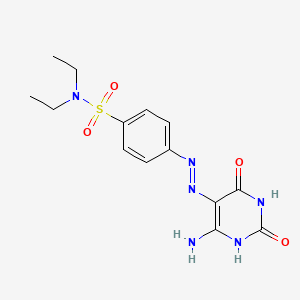 molecular formula C14H18N6O4S B3018651 (E)-N,N-diethyl-4-(2-(2-hydroxy-4-imino-6-oxo-1,6-dihydropyrimidin-5(4H)-ylidene)hydrazinyl)benzenesulfonamide CAS No. 327088-91-5