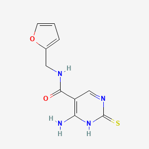 molecular formula C10H10N4O2S B3018657 6-amino-N-(furan-2-ylmethyl)-2-thioxo-1,2-dihydropyrimidine-5-carboxamide CAS No. 898652-00-1