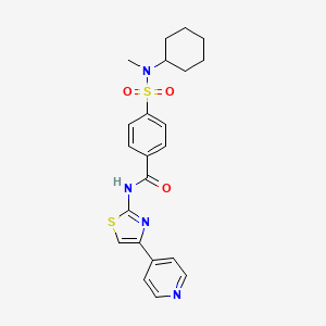 molecular formula C22H24N4O3S2 B3018673 4-(N-cyclohexyl-N-methylsulfamoyl)-N-(4-(pyridin-4-yl)thiazol-2-yl)benzamide CAS No. 442557-09-7