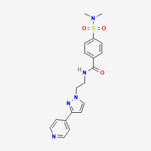 molecular formula C19H21N5O3S B3018674 4-(N,N-dimethylsulfamoyl)-N-(2-(3-(pyridin-4-yl)-1H-pyrazol-1-yl)ethyl)benzamide CAS No. 1448060-31-8