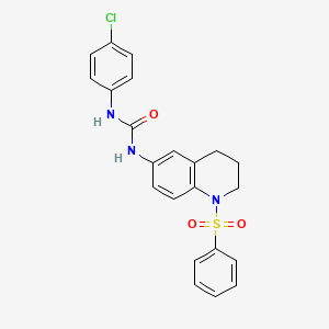 molecular formula C22H20ClN3O3S B3018676 1-(4-氯苯基)-3-(1-(苯磺酰基)-1,2,3,4-四氢喹啉-6-基)脲 CAS No. 1203352-28-6