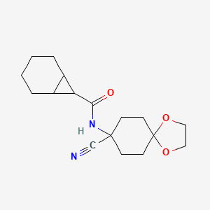 molecular formula C17H24N2O3 B3018679 N-{8-cyano-1,4-dioxaspiro[4.5]decan-8-yl}bicyclo[4.1.0]heptane-7-carboxamide CAS No. 1808335-64-9