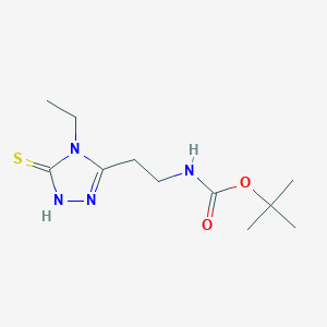 molecular formula C11H20N4O2S B3018680 叔丁基 N-[2-(4-乙基-5-硫代-1H-1,2,4-三唑-3-基)乙基]氨基甲酸酯 CAS No. 2095410-03-8