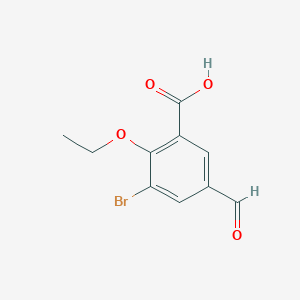 molecular formula C10H9BrO4 B3018681 3-Bromo-2-ethoxy-5-formylbenzoic acid CAS No. 2248276-06-2