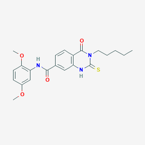 N-(2,5-dimethoxyphenyl)-4-oxo-3-pentyl-2-sulfanylidene-1H-quinazoline-7-carboxamide