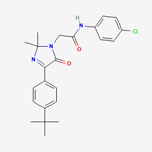 molecular formula C23H26ClN3O2 B3018693 2-[4-(4-tert-butylphenyl)-2,2-dimethyl-5-oxoimidazol-1-yl]-N-(4-chlorophenyl)acetamide CAS No. 866844-48-6
