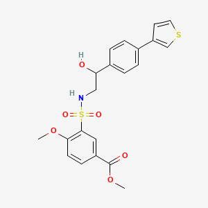 molecular formula C21H21NO6S2 B3018699 methyl 3-(N-(2-hydroxy-2-(4-(thiophen-3-yl)phenyl)ethyl)sulfamoyl)-4-methoxybenzoate CAS No. 2034254-27-6