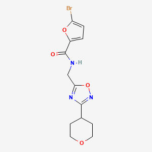 molecular formula C13H14BrN3O4 B3018702 5-bromo-N-((3-(tetrahydro-2H-pyran-4-yl)-1,2,4-oxadiazol-5-yl)methyl)furan-2-carboxamide CAS No. 2034518-28-8