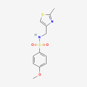 molecular formula C12H14N2O3S2 B3018711 4-甲氧基-N-[(2-甲基-1,3-噻唑-4-基)甲基]苯磺酰胺 CAS No. 852453-18-0