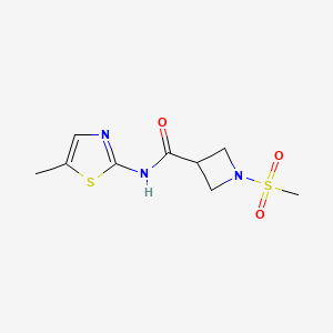 molecular formula C9H13N3O3S2 B3018721 1-(methylsulfonyl)-N-(5-methylthiazol-2-yl)azetidine-3-carboxamide CAS No. 1448051-39-5