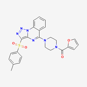 molecular formula C25H22N6O4S B3018723 呋喃-2-基(4-(3-甲苯磺酰-[1,2,3]三唑并[1,5-a]喹唑啉-5-基)哌嗪-1-基)甲酮 CAS No. 893271-90-4