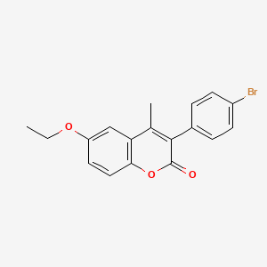 molecular formula C18H15BrO3 B3018728 3-(4-Bromophenyl)-6-ethoxy-4-methylchromen-2-one CAS No. 331821-24-0