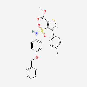 molecular formula C26H23NO5S2 B3018729 3-({[4-(苄氧基)苯基]氨基}磺酰基)-4-(4-甲基苯基)噻吩-2-甲酸甲酯 CAS No. 1223818-11-8