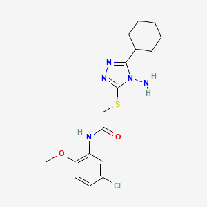 molecular formula C17H22ClN5O2S B3018735 2-[(4-氨基-5-环己基-4H-1,2,4-三唑-3-基)硫代基]-N-(5-氯-2-甲氧基苯基)乙酰胺 CAS No. 887844-10-2