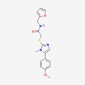 molecular formula C18H19N3O3S B3018749 N-(furan-2-ylmethyl)-2-((5-(4-methoxyphenyl)-1-methyl-1H-imidazol-2-yl)thio)acetamide CAS No. 484681-61-0