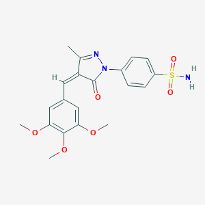 molecular formula C20H21N3O6S B301875 4-[3-methyl-5-oxo-4-(3,4,5-trimethoxybenzylidene)-4,5-dihydro-1H-pyrazol-1-yl]benzenesulfonamide 