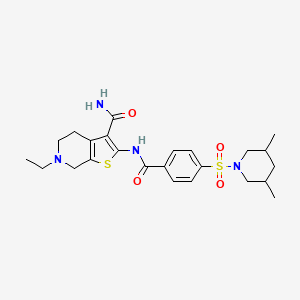 2-(4-((3,5-Dimethylpiperidin-1-yl)sulfonyl)benzamido)-6-ethyl-4,5,6,7-tetrahydrothieno[2,3-c]pyridine-3-carboxamide