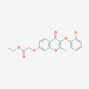 molecular formula C20H17BrO6 B3018756 ethyl 2-((3-(2-bromophenoxy)-2-methyl-4-oxo-4H-chromen-7-yl)oxy)acetate CAS No. 848672-13-9