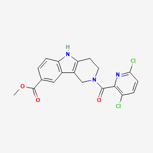 methyl 2-(3,6-dichloropyridine-2-carbonyl)-1H,2H,3H,4H,5H-pyrido[4,3-b]indole-8-carboxylate